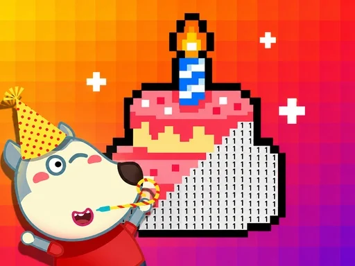 Wolfoo Birthday Pixel Art - 3191